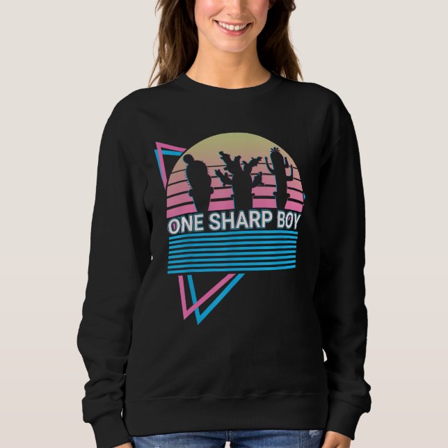 Funny Cactus Succulent Retro One Sharp Boy Sweatshirt (Vorderseite)