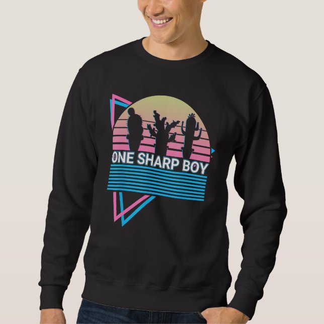 Funny Cactus Succulent Retro One Sharp Boy Sweatshirt (Vorderseite)