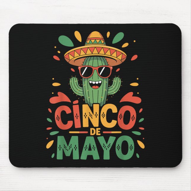 Funny Cactus und Sombrero Cinco de Mayo Cactus Som Mousepad (Vorne)