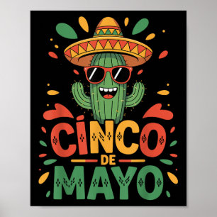 Funny Cactus und Sombrero Cinco de Mayo Cactus Som Poster