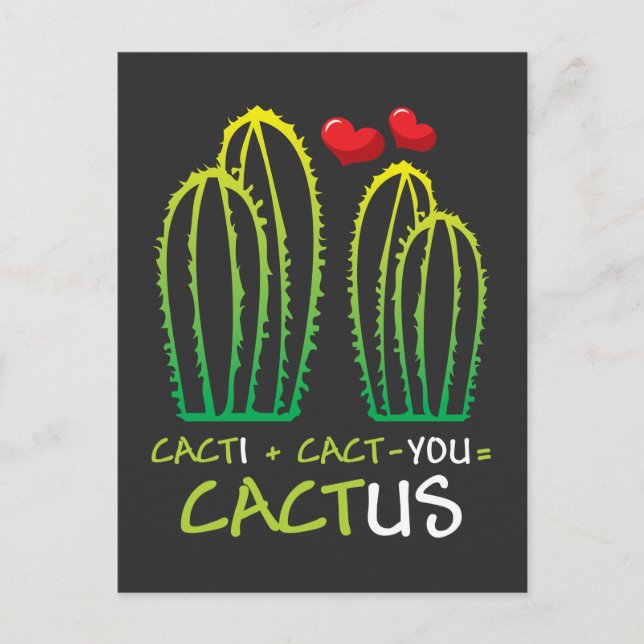 Funny Cactus Valentine - Women Cacti Pun Lover Postkarte (Vorderseite)
