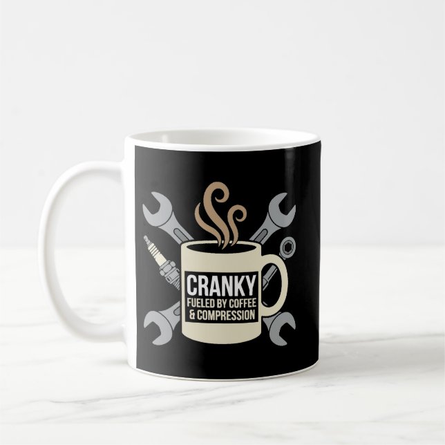 Funny café Mechanic Cranky Engine Crankshaft Kaffeetasse (Links)