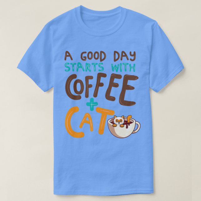 Funny Caffee Tasse Chat Lover Niedlicher Kaffee Ca T-Shirt (Design vorne)