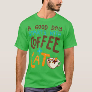 Funny Caffee Tasse Chat Lover Niedlicher Kaffee Ca T-Shirt