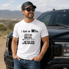 FUNNY Caffein Diesel und Jesus Grunge Trucker T-Shirt
