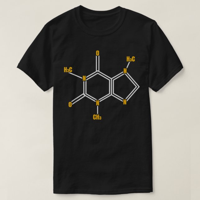 Funny Caffeine Molecule Science Themed Coffee Lieb T-Shirt (Design vorne)