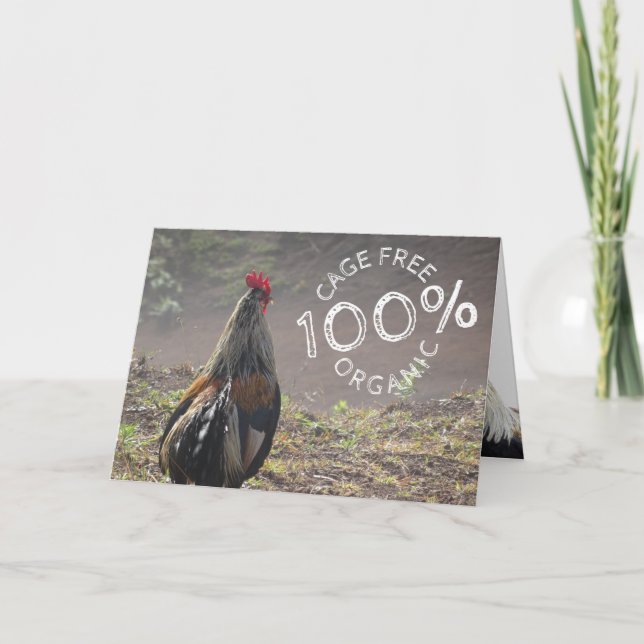 Funny Cage Free Rooster Happy Birthday Card Karte (Vorderseite)