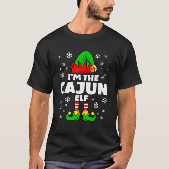 Funny Cajun Elf Family Matching Group Happy Christ T-Shirt (Vorderseite)
