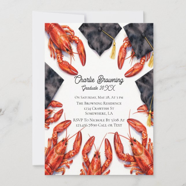 Funny Cajun Graduation Party Invitation Einladung (Vorderseite)