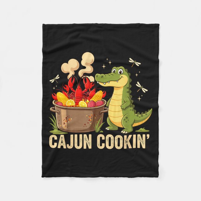 Funny Cajun Louisiana Boil Alligator Crawfish Mard Fleecedecke (Vorderseite)