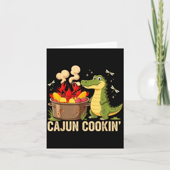 Funny Cajun Louisiana Boil Alligator Crawfish Mard Karte (Vorderseite)