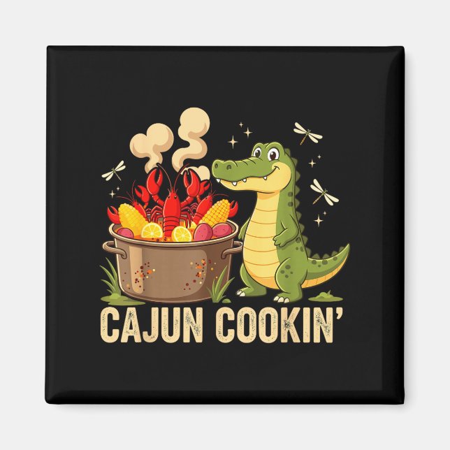 Funny Cajun Louisiana Boil Alligator Crawfish Mard Magnet (Vorne)