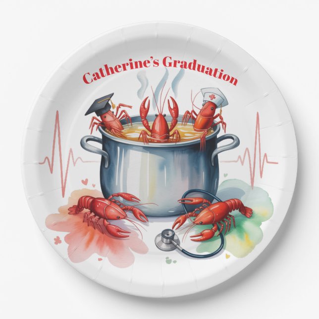 Funny Cajun Nurse Graduation Party Pappteller (Vorderseite)