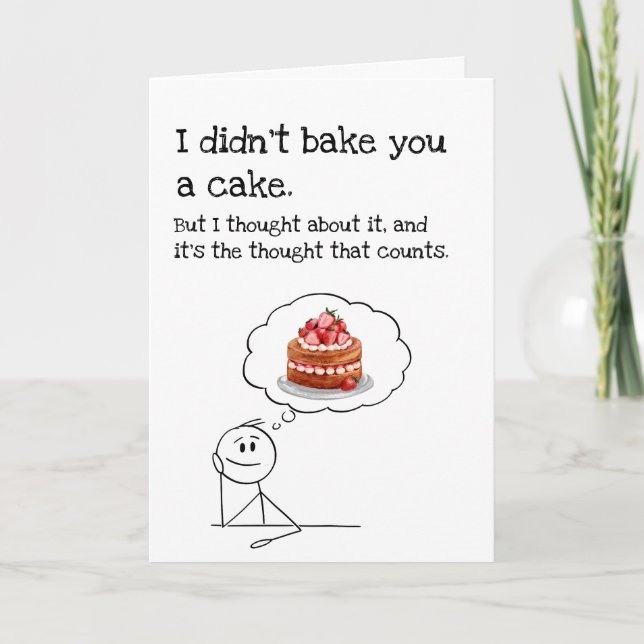 Funny Cake Birthday Card Karte (Vorderseite)