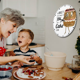 Funny Cake Zitat Große Wanduhr