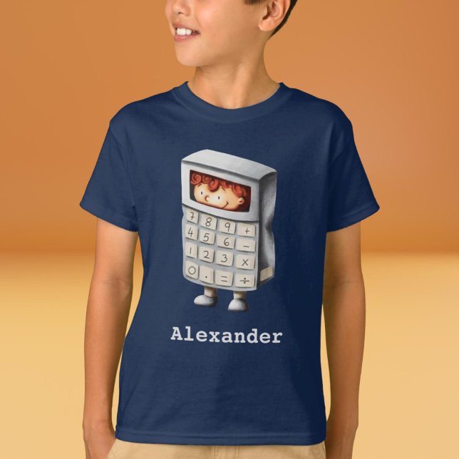 Funny Calculator Kids Math T-Shirt (Von Creator hochgeladen)