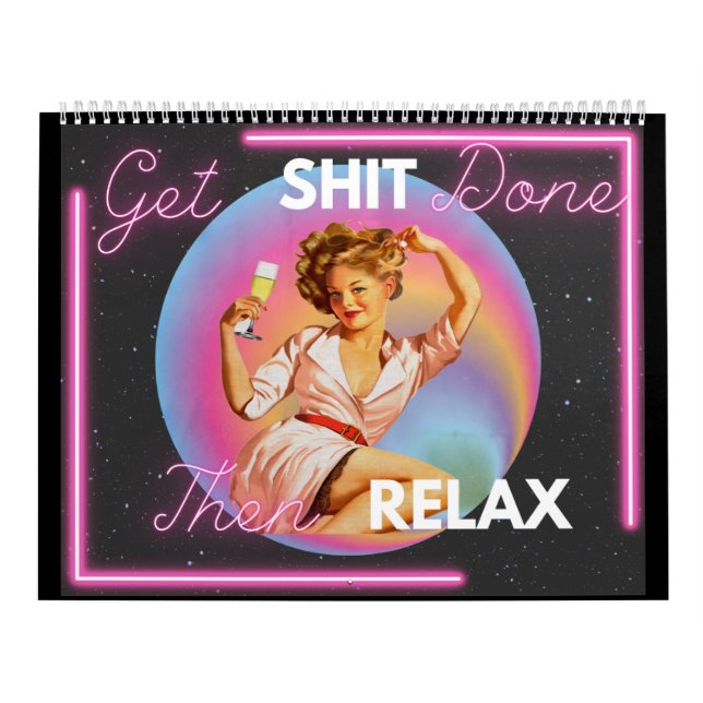 Funny Calendar For Her Gift Friend Retro "Done" Kalender (Titelbild)