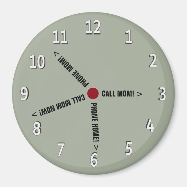 Funny Call Mama Memo Imaginary Clock Magnet (Vorne)