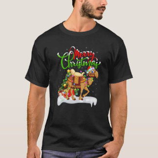 Funny Camel Animal Lover Xmas Lighting Camel Chris T-Shirt