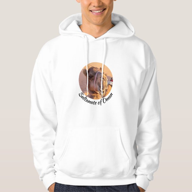 Funny Camel Kopf in Oman Wahiba Wüste Hoodie (Vorderseite)