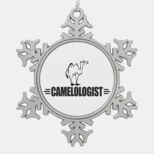 Funny Camel Schneeflocken Zinn-Ornament