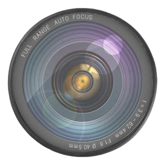 Funny Camera Lens Round Eishockey Puck (Vorderseite)