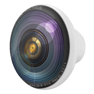 Funny Camera Lens Round Keramikknauf