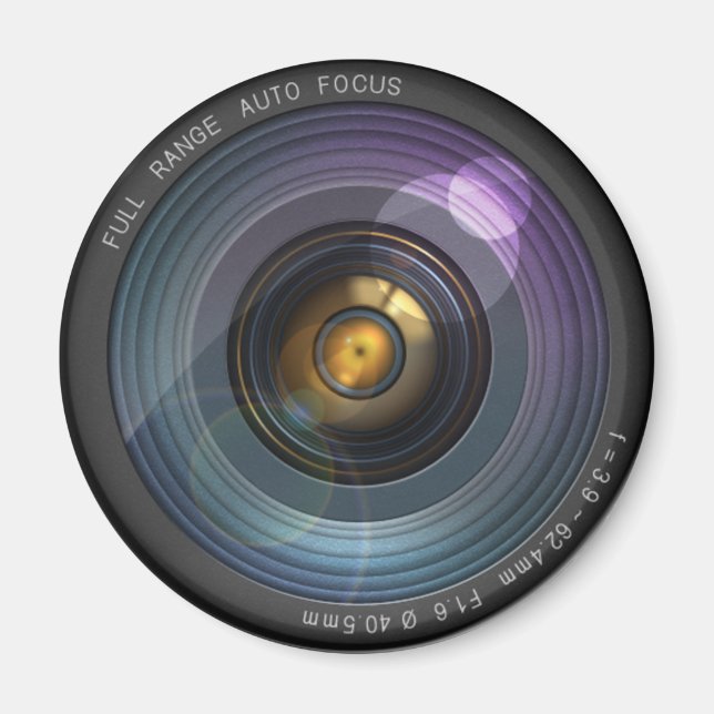 Funny Camera Lens Round Magnet (Vorne)