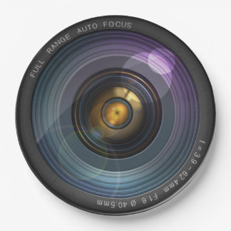 Funny Camera Lens Round Pappteller