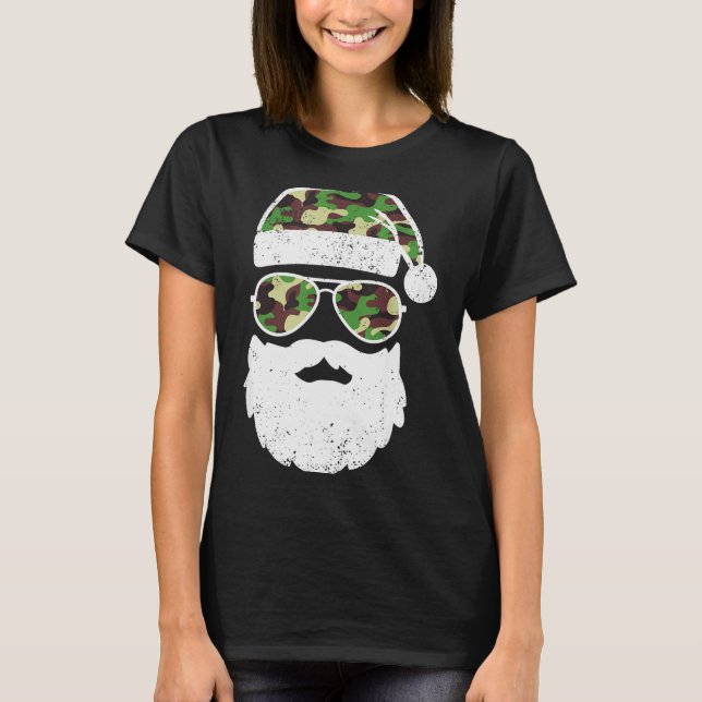 Funny Camo Christmas Pajama Funny Camo Matching Fa T-Shirt (Vorderseite)