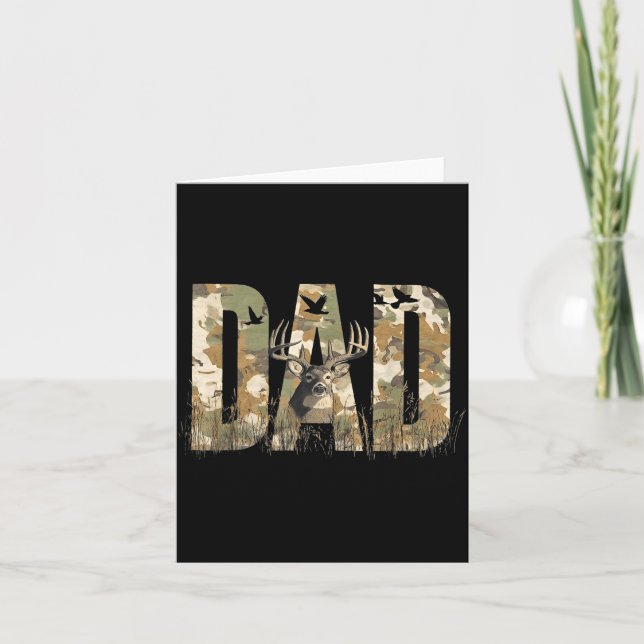 Funny Camo Dad Hunting Camouflage Deer Father's Da Karte (Vorderseite)