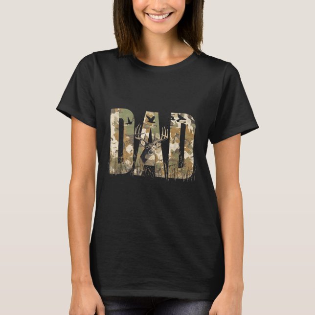 Funny Camo Dad Hunting Camouflage Deer Father's Da T-Shirt (Vorderseite)