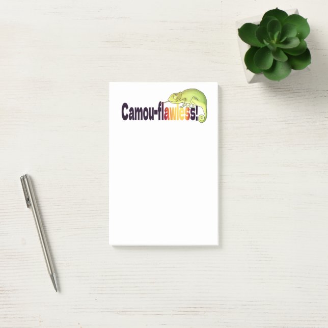 Funny Camou-flawless Chameleon Pun Post-it Klebezettel (Büro)
