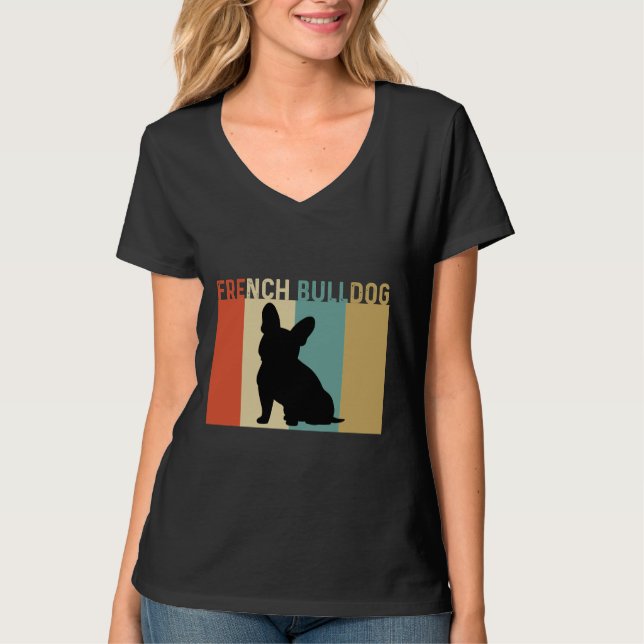 Funny Camouflage Frenchie Vintag T-Shirt (Vorderseite)