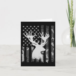 Funny Camouflage Usa Flag Whitetail Buck Deer Hunt Karte