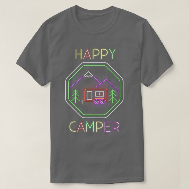 Funny Camper Geschenk Happy Camping Lover Camp Vac T-Shirt (Design vorne)