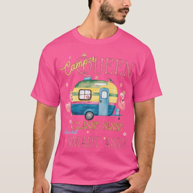 Funny Camper Queen Classy Sassy Smart Camping Rv W T-Shirt (Vorderseite)