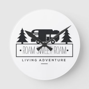 Funny Camper RV Home   Retired RVer Rving Roam Runde Wanduhr