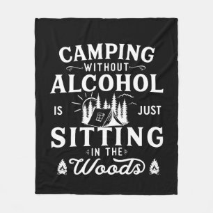 Funny Camper Slogan Camping trinken Redewendungen Fleecedecke
