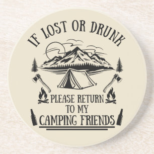 Funny Camper Slogan Camping trinken Redewendungen Getränkeuntersetzer