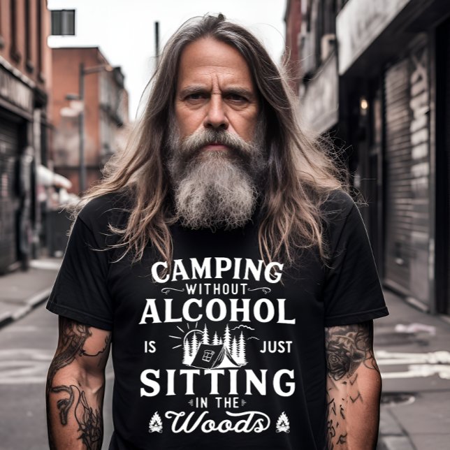 Funny Camper Slogan Camping trinken Redewendungen T-Shirt (Von Creator hochgeladen)