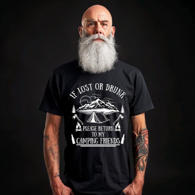 Funny Camper Slogan Camping trinken Redewendungen T-Shirt (Von Creator hochgeladen)