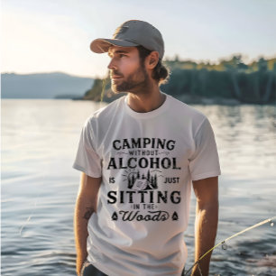 Funny Camper Slogan Camping trinken Redewendungen T-Shirt