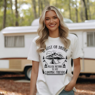 Funny Camper Slogan Camping trinken Redewendungen T-Shirt