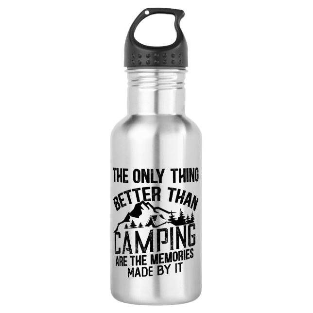 Funny Camper Slogan Sommer Camping Zitate Edelstahlflasche (Vorderseite)