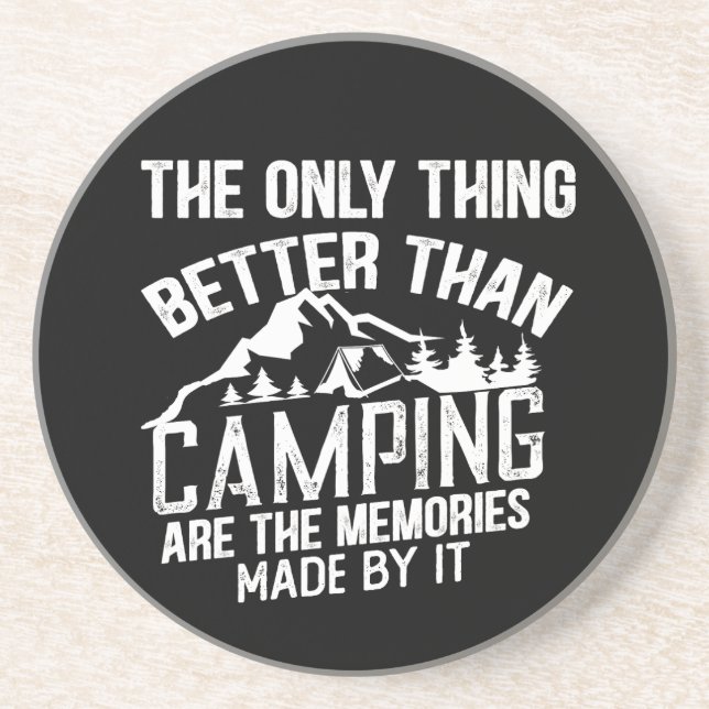 Funny Camper Slogan Sommer Camping Zitate Getränkeuntersetzer (Vorne)