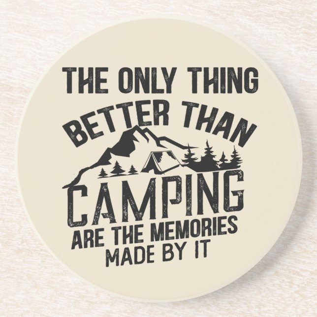 Funny Camper Slogan Sommer Camping Zitate Getränkeuntersetzer (Vorne)