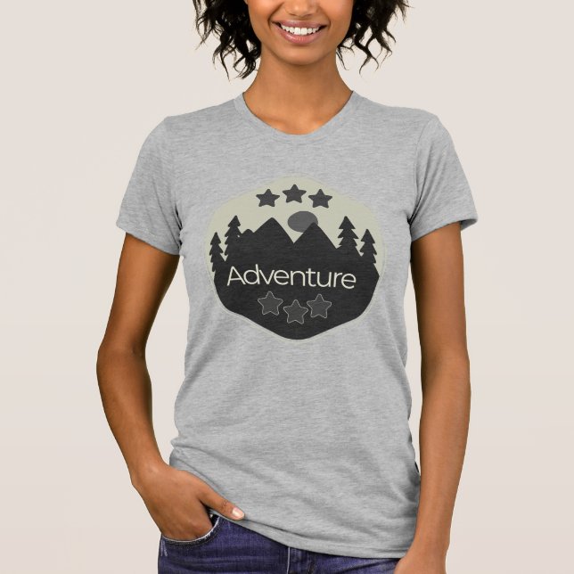 Funny Camping, Abenteuer erwartet T-Shirt (Vorderseite)