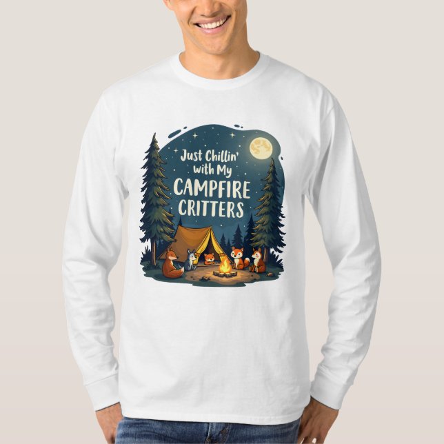 Funny Camping Animals T-Shirt (Vorderseite)