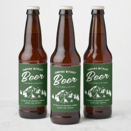 Funny Camping Bachelorette Bierflaschenetikett